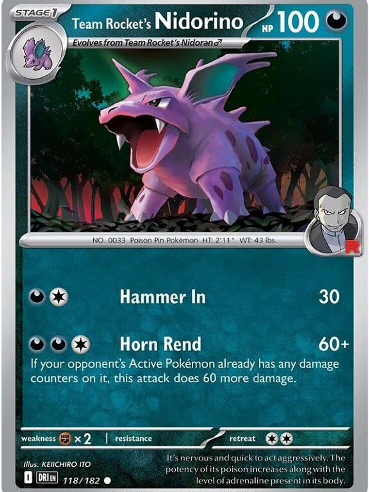 Team Rocket's Nidorino #118 1