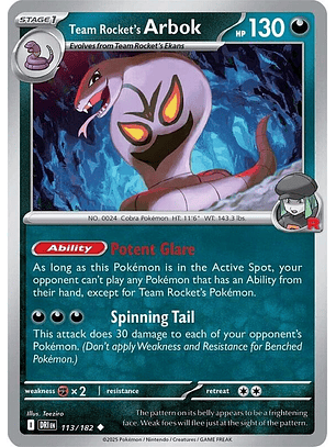 Team Rocket's Arbok #113