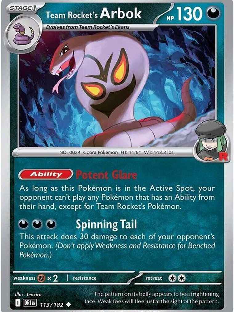 Team Rocket's Arbok #113 1