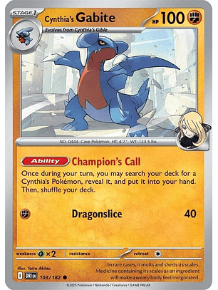 Cynthia's Gabite #103