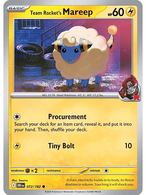 Team Rocket's Mareep #072
