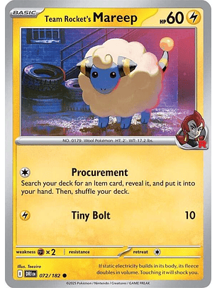 Team Rocket's Mareep #072
