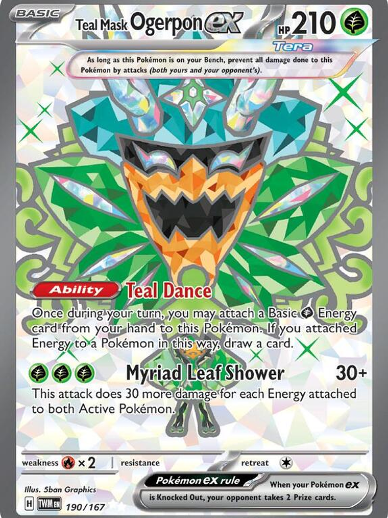 Teal Mask Ogerpon ex #190 1