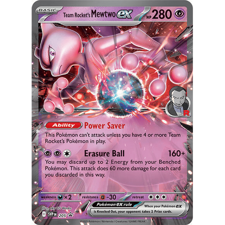 Team Rocket's Mewtwo ex #205 1