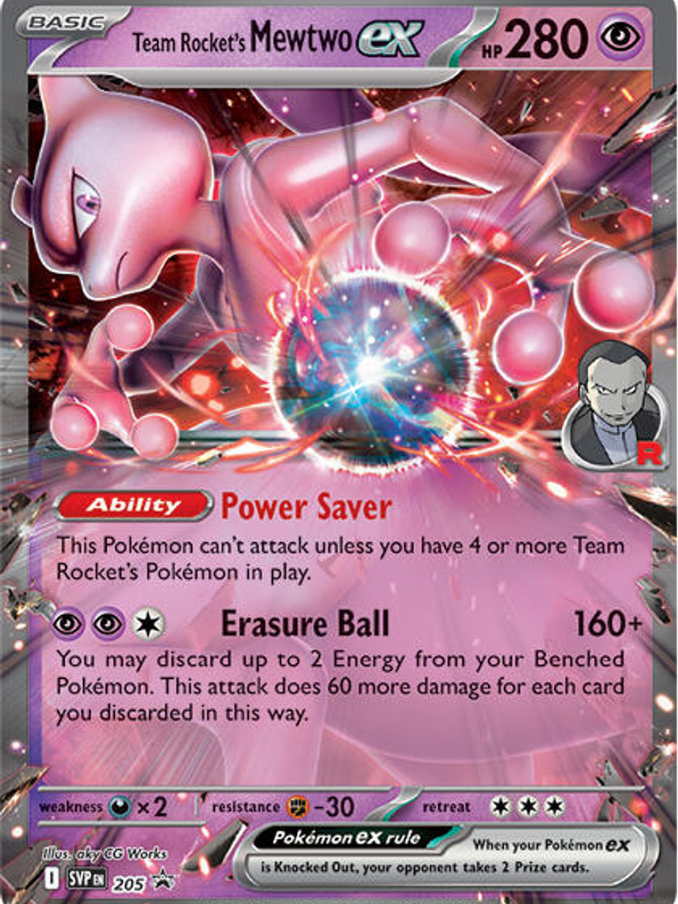 Team Rocket's Mewtwo ex #205 1