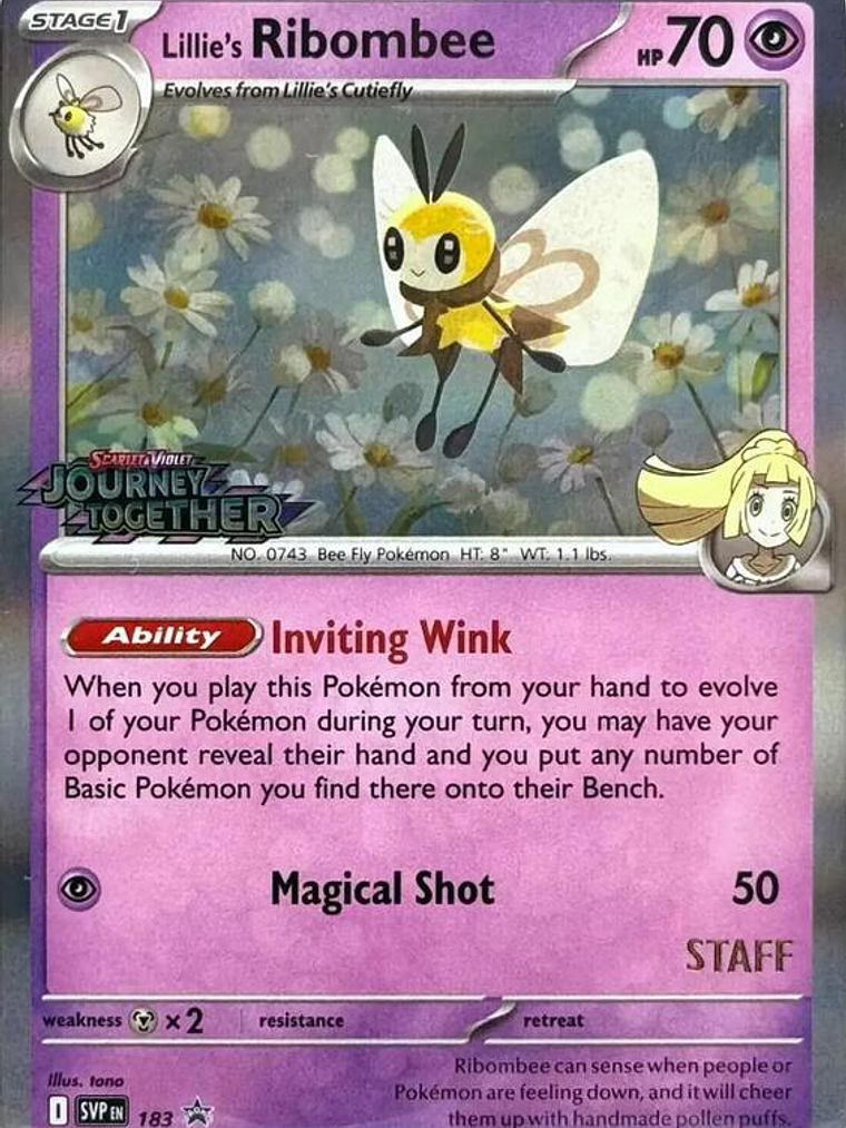Lillie's Ribombee (Prerelease) [Staff] #183 1
