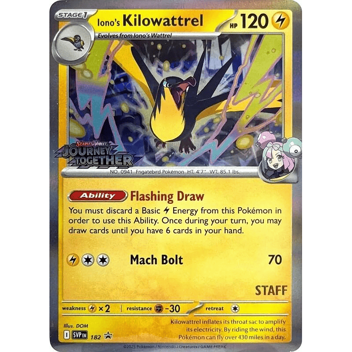 Iono's Kilowattrel (Prerelease) [Staff] #182 1