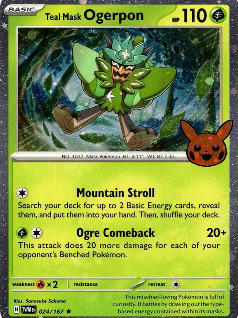 Teal Mask Ogerpon (Cosmos Holo) #024 1