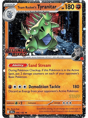 Team Rocket's Tyranitar (Prerelease) [Staff] #096
