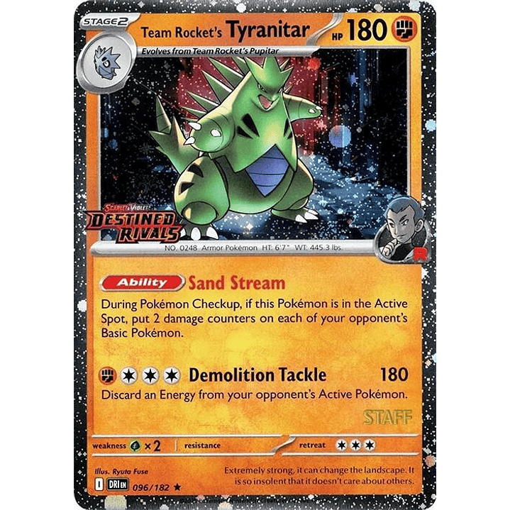 Team Rocket's Tyranitar (Prerelease) [Staff] #096 1
