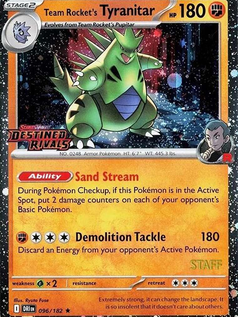 Team Rocket's Tyranitar (Prerelease) [Staff] #096 1