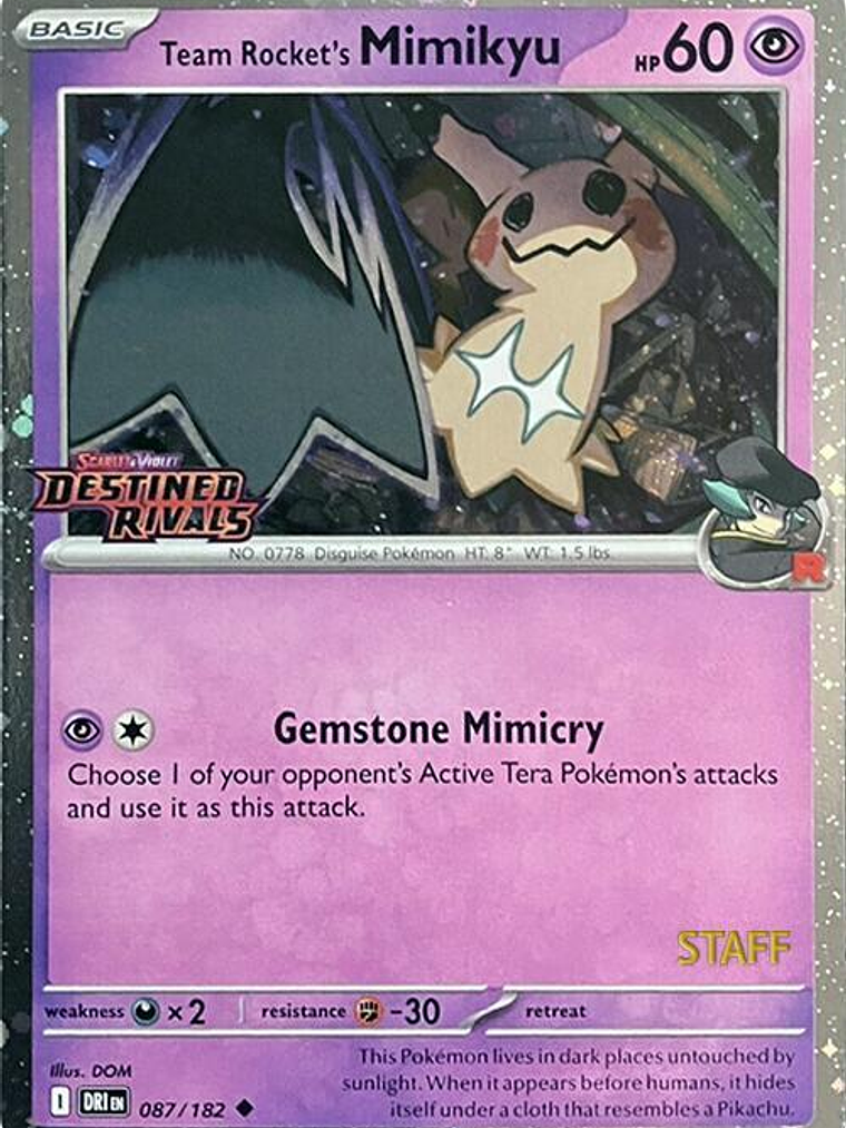 Team Rocket's Mimikyu (Prerelease) [Staff] #087 1
