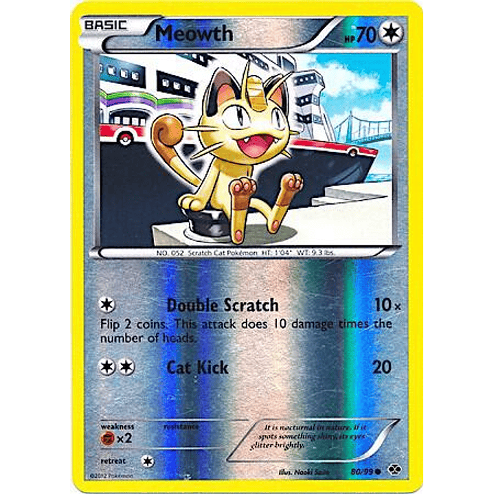 Meowth - 80/99 (Mirror Reverse Holo) #080 1