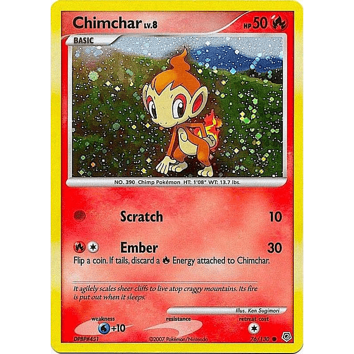 Chimchar - 76/130 (Cosmos Holo) #076 1