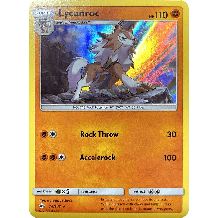 Lycanroc - 76/147 (Water Web Holo) #076 1