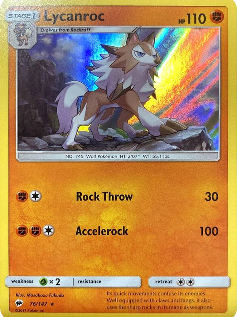 Lycanroc - 76/147 (Water Web Holo) #076 1