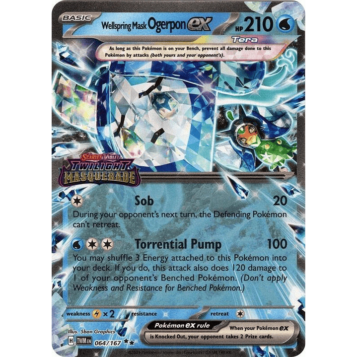 Wellspring Mask Ogerpon ex (Twilight Masquerade Stamp) #064 1
