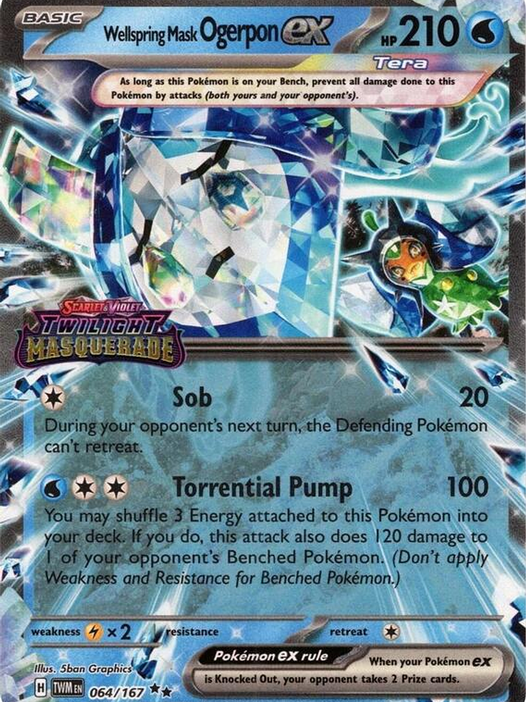 Wellspring Mask Ogerpon ex (Twilight Masquerade Stamp) #064 1