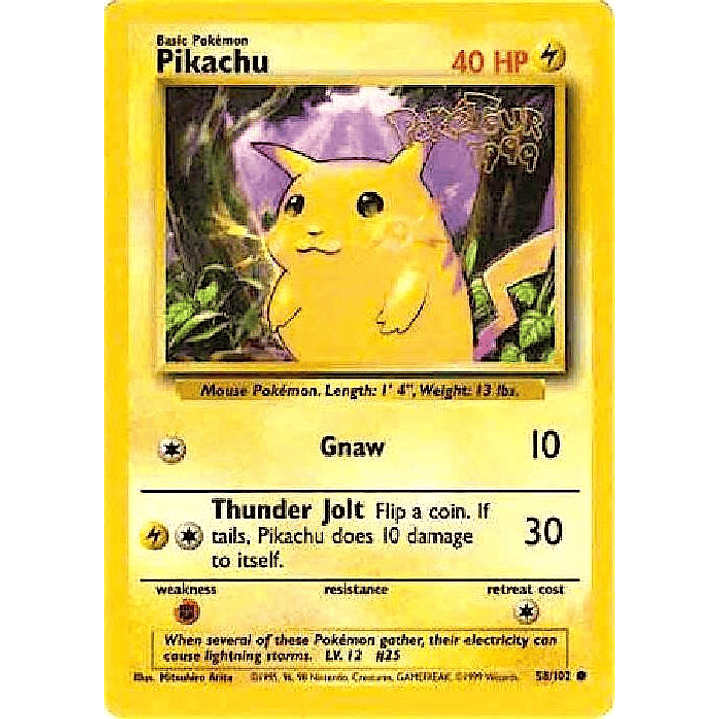 Pikachu - 58/102 (PokeTour 1999) #058 1
