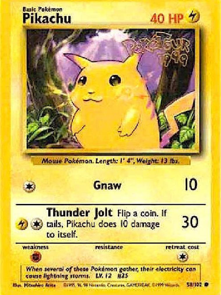 Pikachu - 58/102 (PokeTour 1999) #058 1