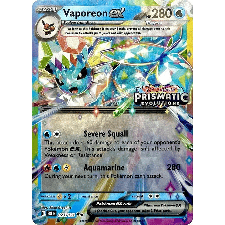 Vaporeon ex - 023/131 (Prismatic Evolutions Stamp) #023 1
