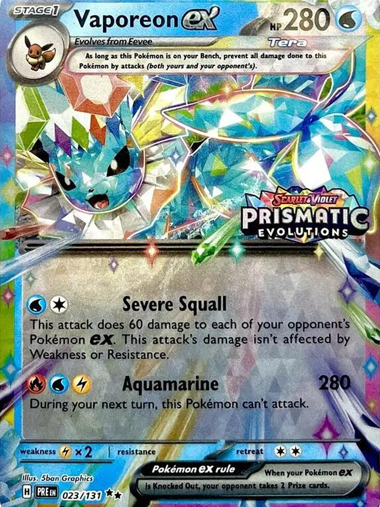 Vaporeon ex - 023/131 (Prismatic Evolutions Stamp) #023 1