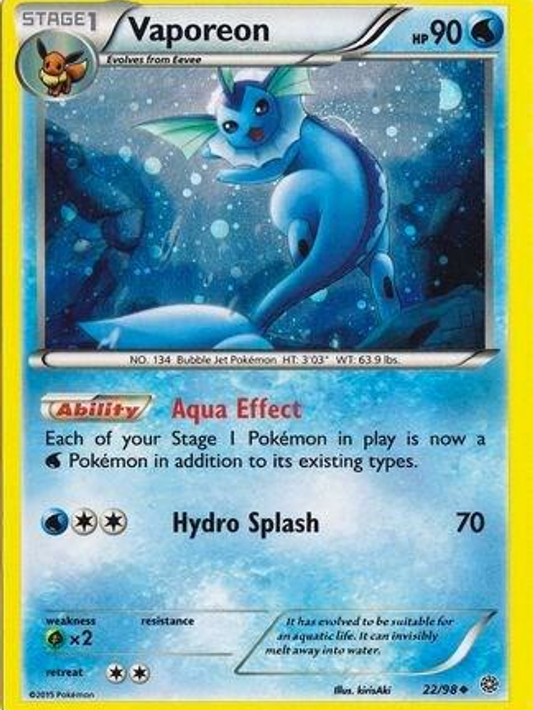 Vaporeon - 22/98 (Cosmos Holo) #022 1