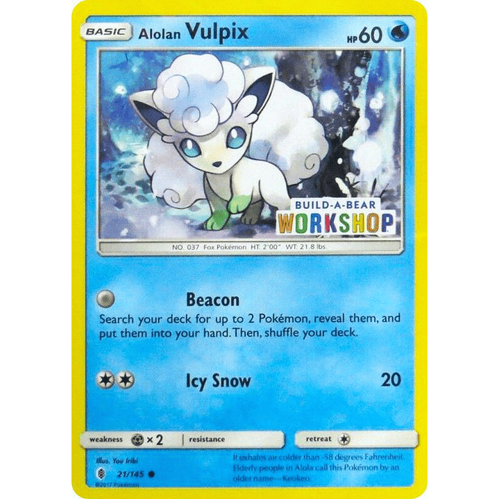 Alolan Vulpix - 21/145 (Build-A-Bear Workshop Exclusive) #021 1