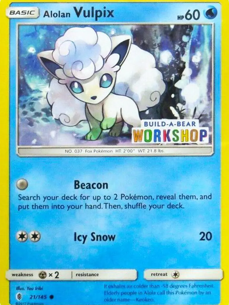 Alolan Vulpix - 21/145 (Build-A-Bear Workshop Exclusive) #021 1