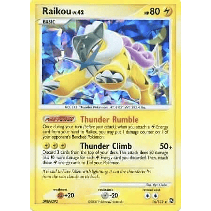 Raikou - 16/132 (Cracked Ice Holo) #016 1