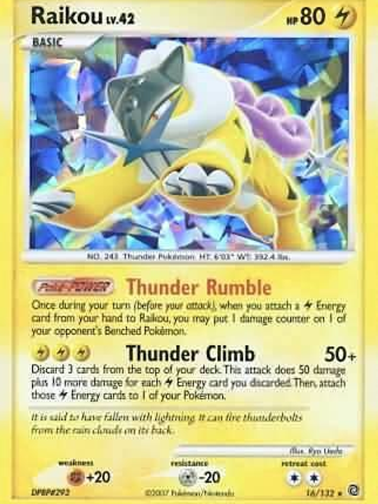 Raikou - 16/132 (Cracked Ice Holo) #016 1
