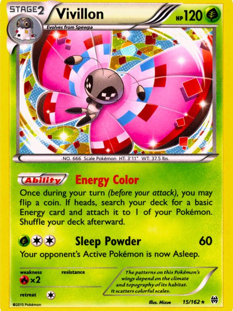 Vivillon - 15/162 (Cosmos Holo) #015 1