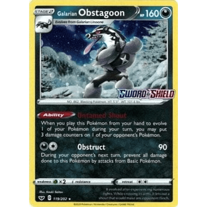 Galarian Obstagoon - 119/202 (Cosmos Holo) #119 1