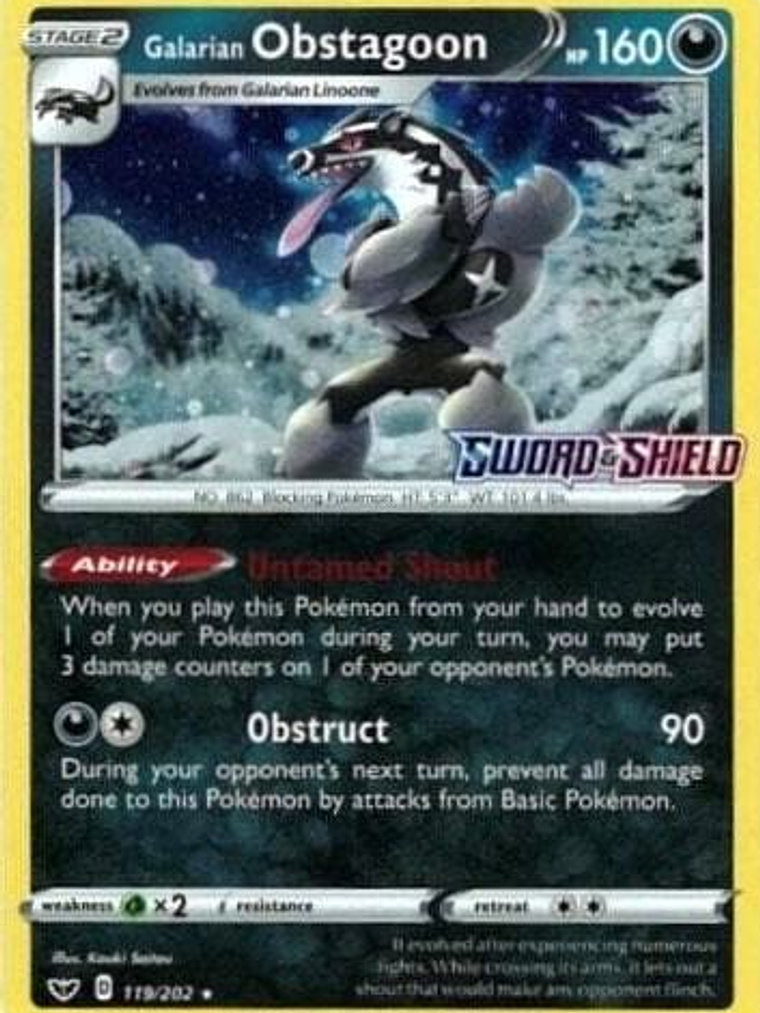 Galarian Obstagoon - 119/202 (Cosmos Holo) #119 1