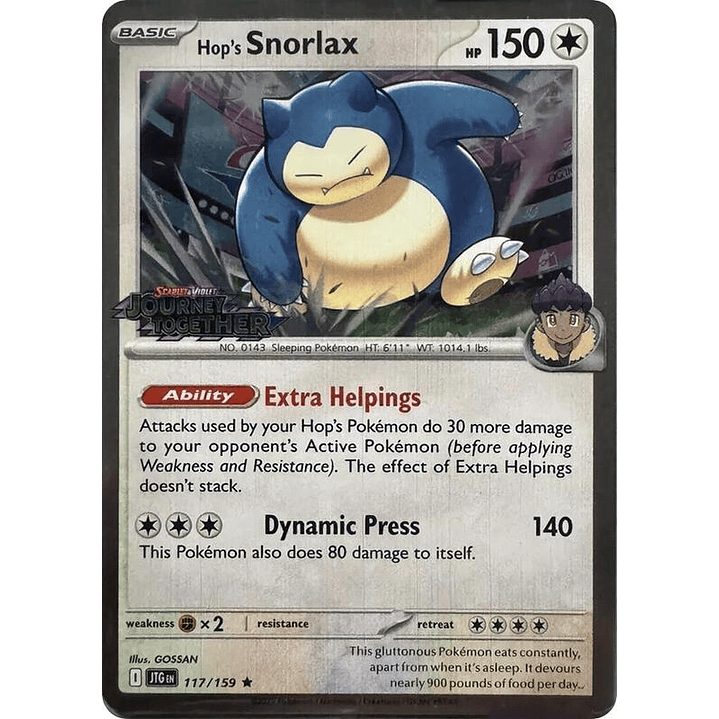 Hop's Snorlax - 117/159 (Cosmos Holo) #117 1