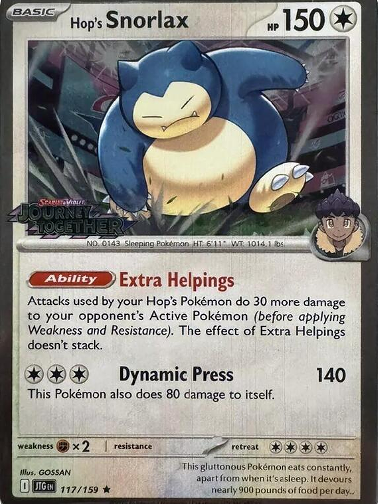 Hop's Snorlax - 117/159 (Cosmos Holo) #117 1