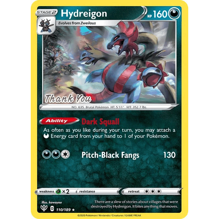 Hydreigon - 110/189 [Thank You] #110 1
