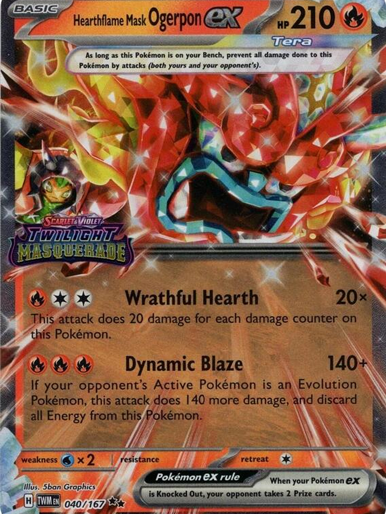 Hearthflame Mask Ogerpon ex (Twilight Masquerade Stamp) #040 1
