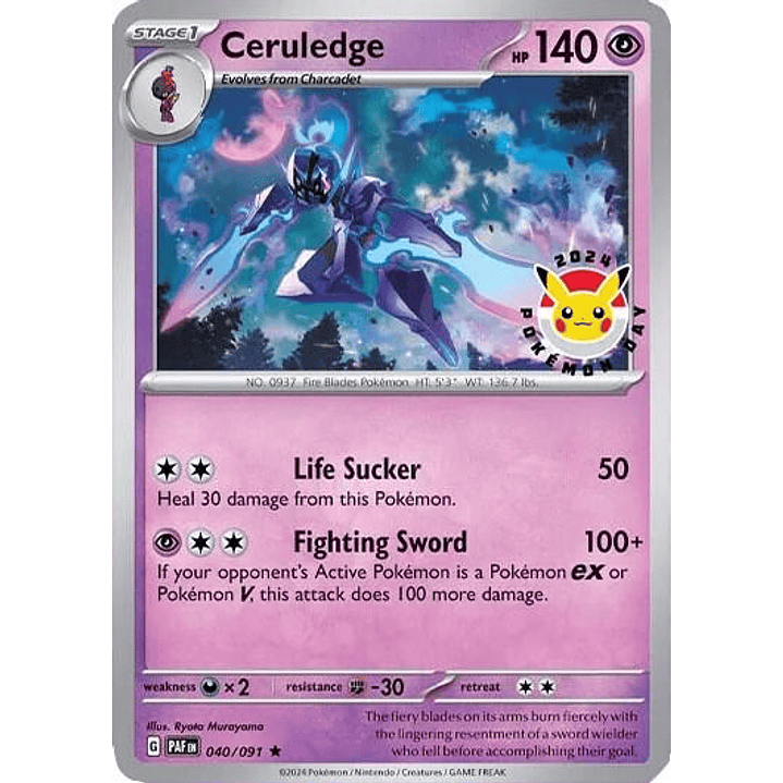 Ceruledge (Pokemon Day 2024) (Cosmos Holo) #040 1
