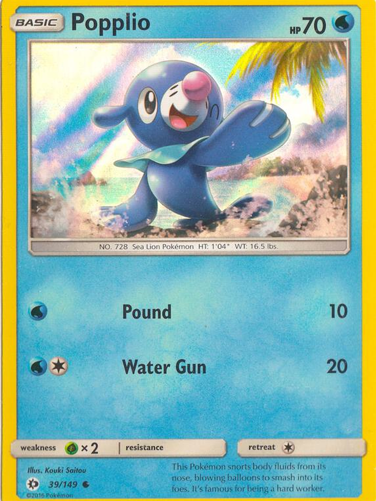 Popplio - 39/149 (Water Web Holo) #039 1
