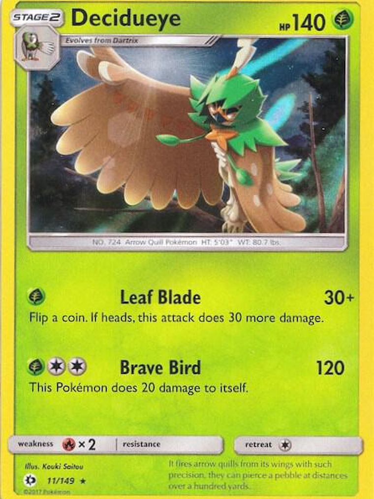 Decidueye - 11/149 (Water Web Holo) #011 1