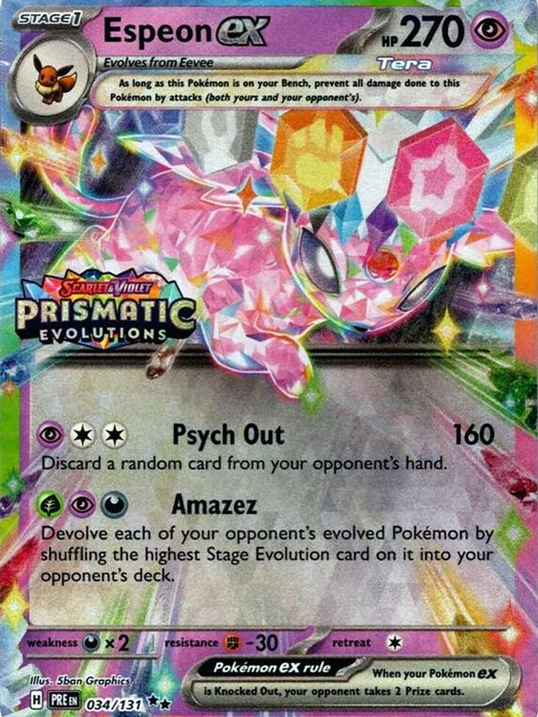 Espeon ex - 034/131 (Prismatic Evolutions Stamp) #034 1