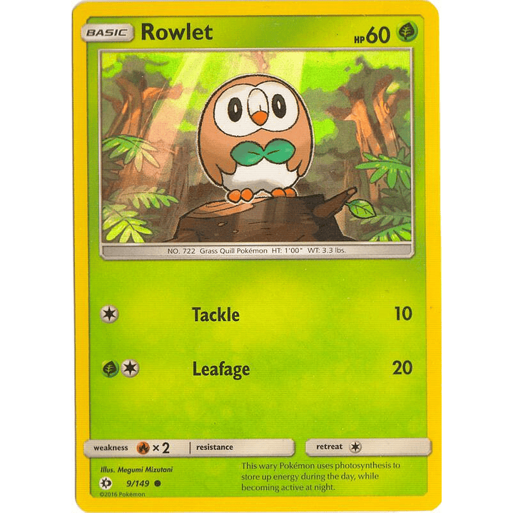 Rowlet - 9/149 (Water Web Holo) #009 1