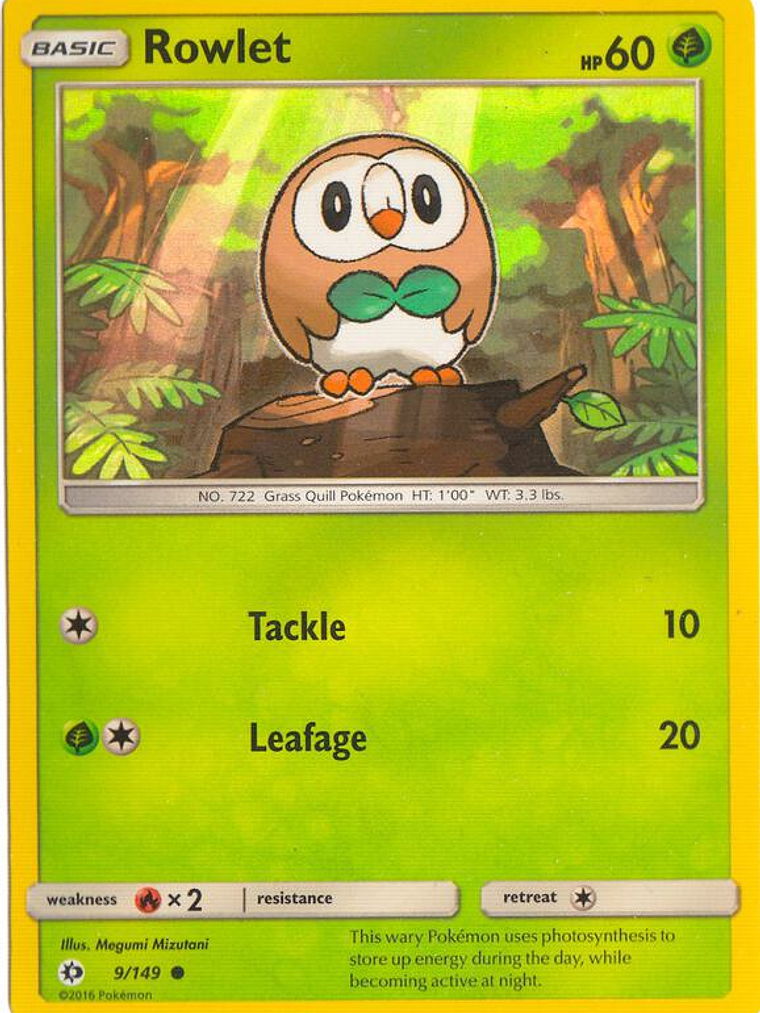 Rowlet - 9/149 (Water Web Holo) #009 1