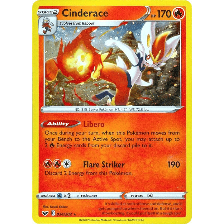 Cinderace - 034/202 (Cosmos Holo) #034 1