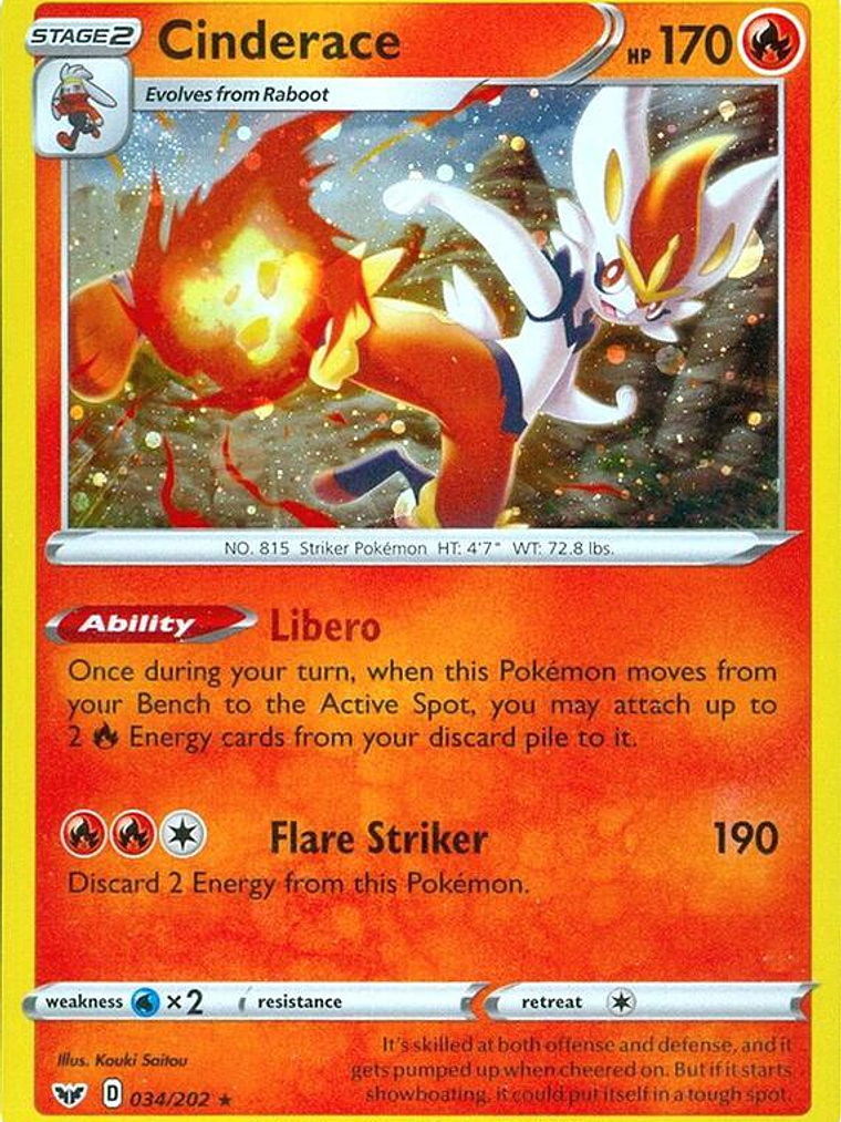 Cinderace - 034/202 (Cosmos Holo) #034 1
