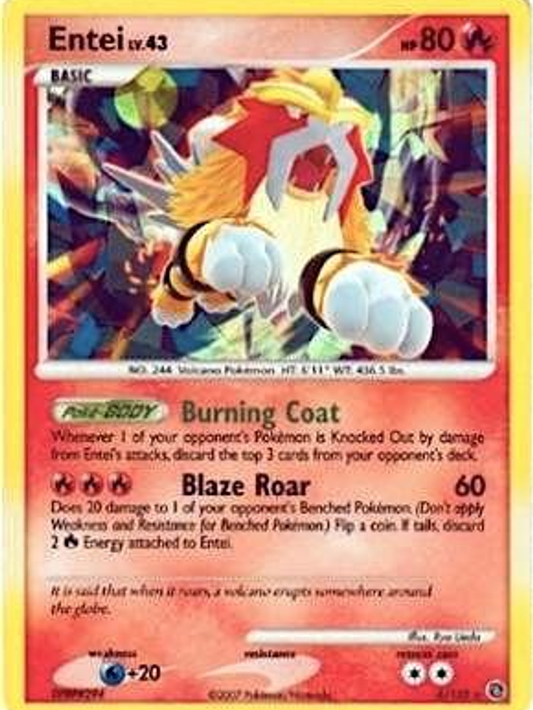 Entei - 4/132 (Cracked Ice Holo) #004 1