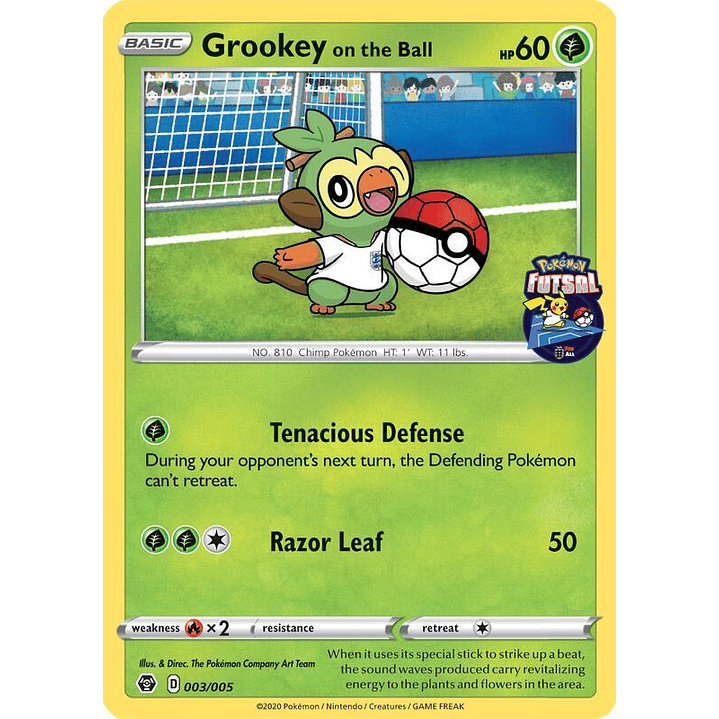 Grookey on the Ball - 003/005 (Pokemon Futsal) #003 1