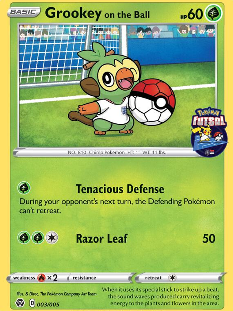 Grookey on the Ball - 003/005 (Pokemon Futsal) #003 1