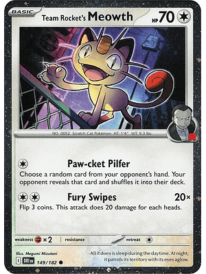 Team Rocket's Meowth (Cosmos Holo) #149